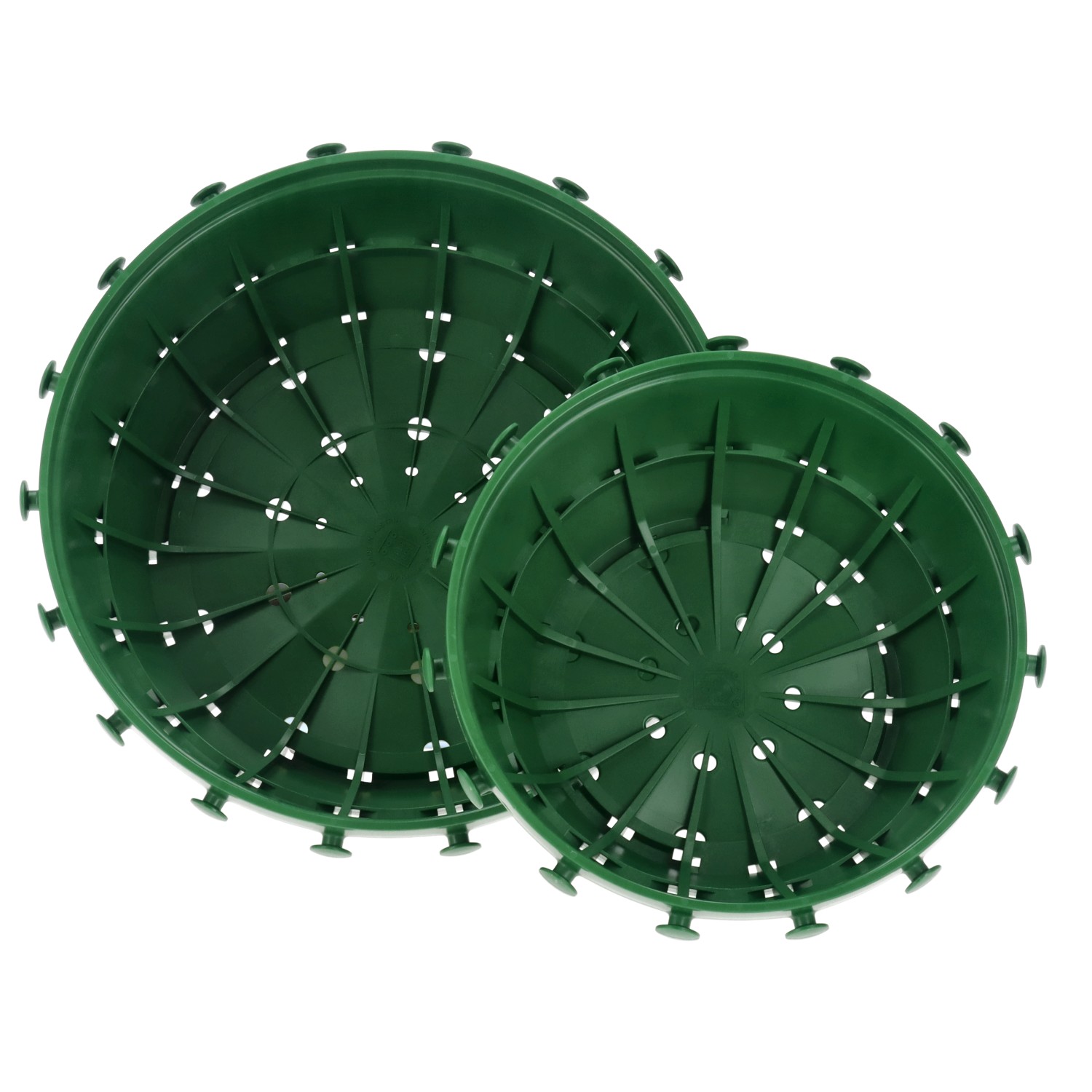 Pot de culture vert avec boutons, plastique - env. 28 x 28 x 11 cm