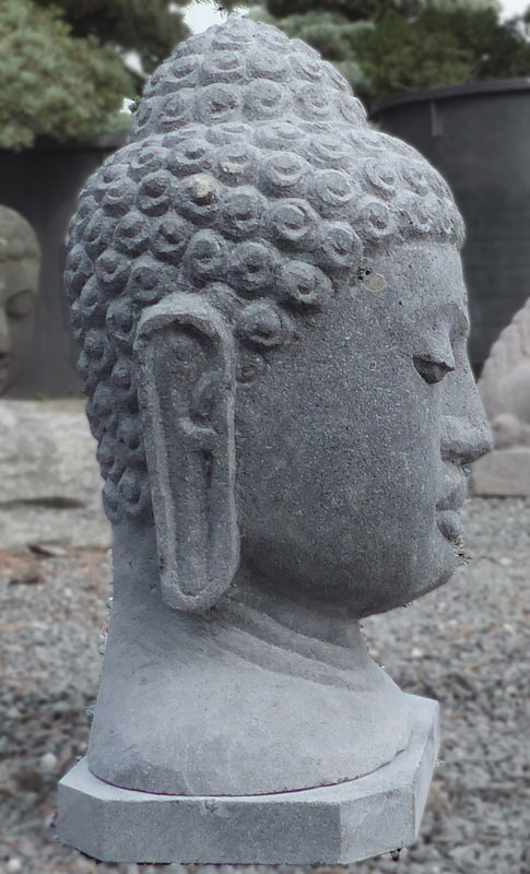 Buddhakopf aus Lava - 40 cm
